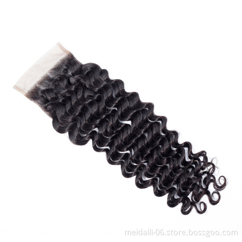 hot sale cheap virgin indian hair deep wave swiss human lace closure